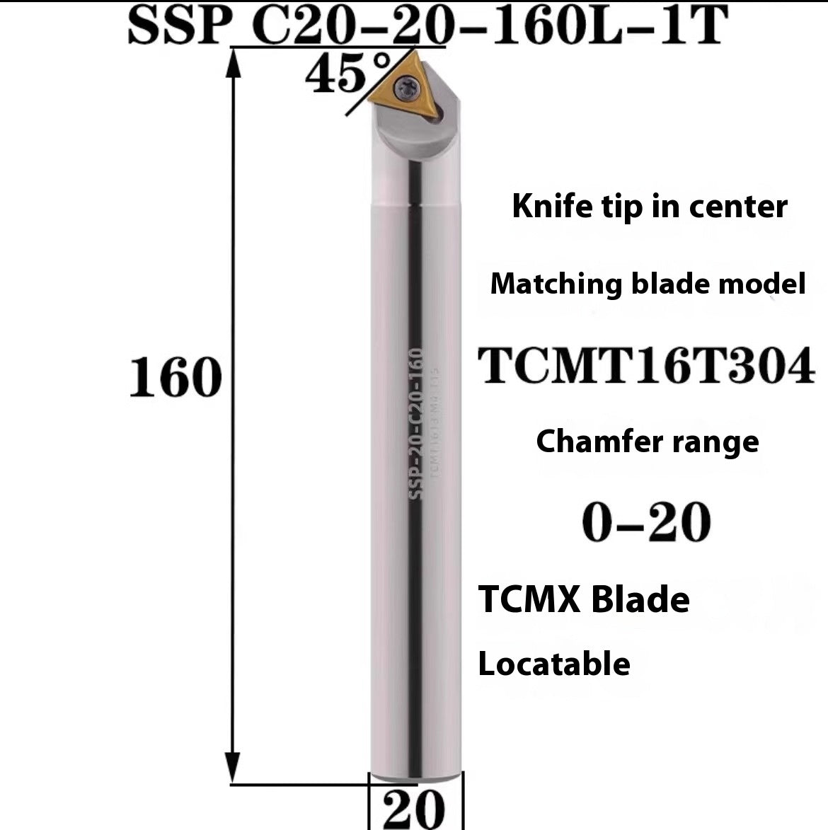 1144-Shedding type fixed-point chamfering cutter 30 degree 45 degree 60 degree chamfering cutter bar SSK/SSP/TCM/SSY/SSO/SSH Shandong Denso Pricision Tools Co.,Ltd.